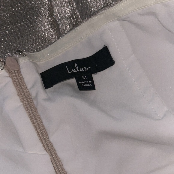 NWOT Lulus Bow Short Strapless Dress Shimmer Gold Color Medium size - Picture 4 of 4